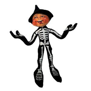 Annalee Elf Doll Retired 2021 Skeleton Halloween Poseable Horror Goth Punk Fairy